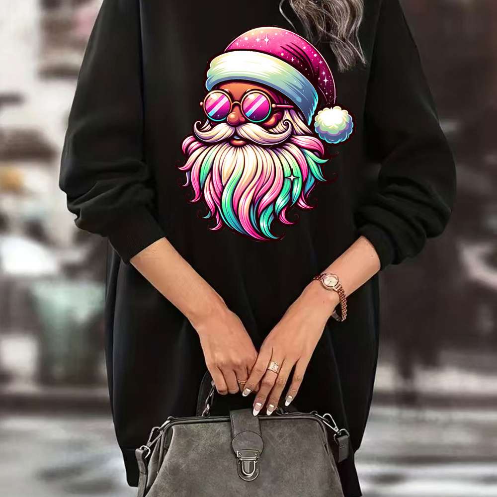 Women's Plus Size Christmas Sweatshirt Dress, Santa Print, Cozy Knit Fabric, Round Neck, , Polyester, Autumn/
Women's Plus Size Christmas Sweatshirt Dress, Santa Print, Cozy Knit Fabric, Round Neck, , Polyester, Autumn/