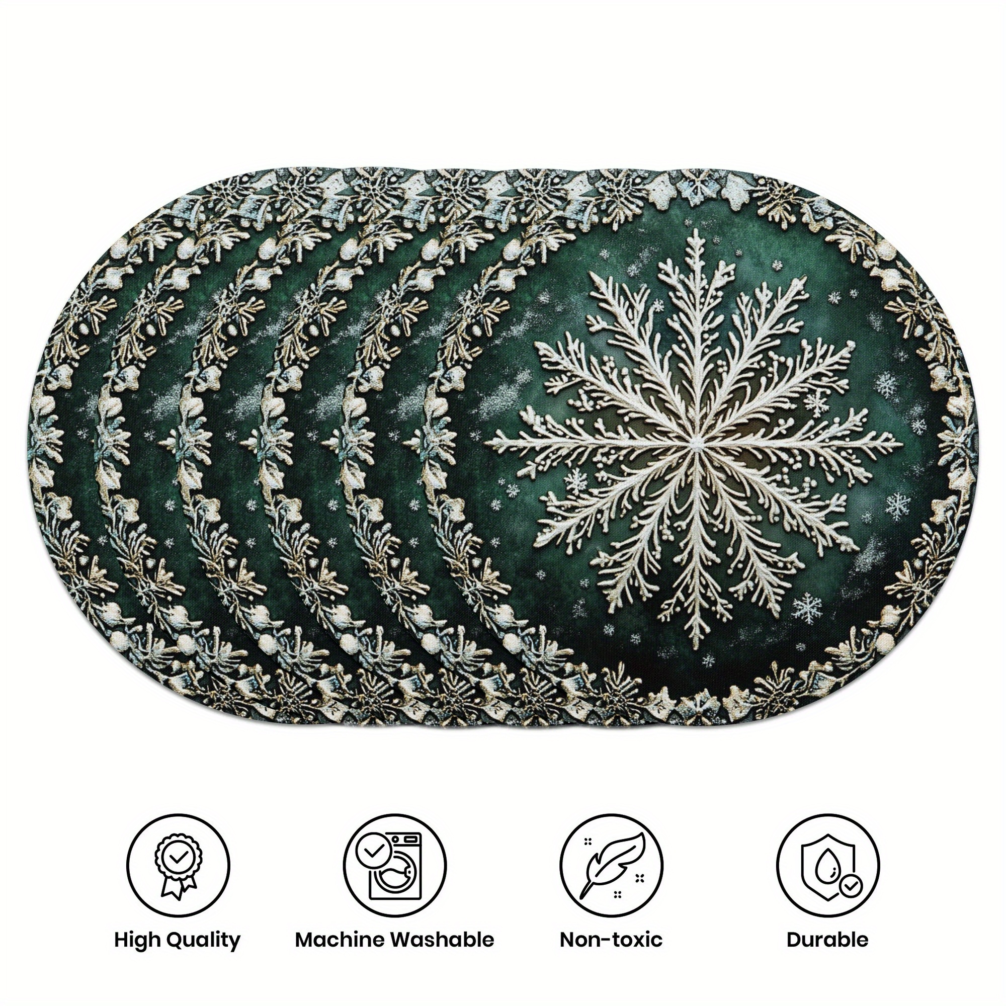() 6pcs Set, Winter Placemat -15 Inch Round, Christmas Pattern, Anti Slip And Heat-resistant, For Christmas Decorative Placemats, Holiday Dining And Furniture Decoration
() 6pcs Set, Winter Placemat -15 Inch Round, Christmas Pattern, Anti Slip And Heat-resistant, For Christmas Decorative Placemats, Holiday Dining And Furniture Decoration