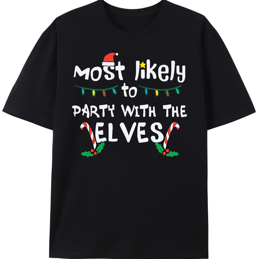 Christmas Party With Elve Men's T-shirt Personality Print Pattern, Casual Round Neck Short Sleeve, Comfortable Version Of Cotton Short Sleeve
Christmas Party With Elve Men's T-shirt Personality Print Pattern, Casual Round Neck Short Sleeve, Comfortable Version Of Cotton Short Sleeve