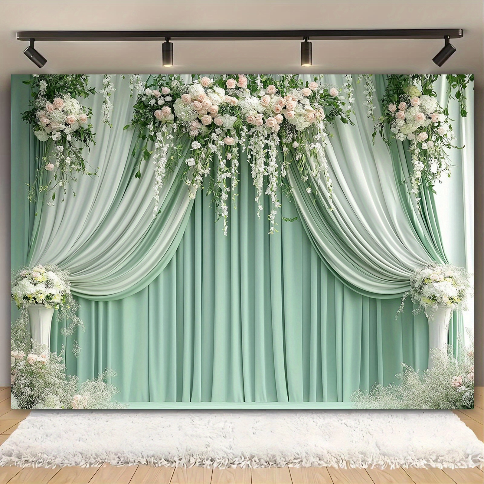 Green & Rose Golden Curtain - Home Decor, Weddings, Birthdays & Photo Booths, Polyester, Multiple Sizes
Green & Rose Golden Curtain - Home Decor, Weddings, Birthdays & Photo Booths, Polyester, Multiple Sizes