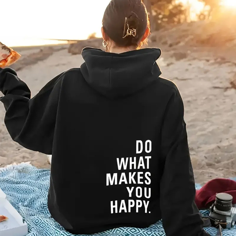 Women's Letter Print Hoodie, Casual Pullover Sweatshirt With Drawstring, Knitted Polyester Fabric, Fashionable Hoodie For Autumn/winter, Black/blue
Women's Letter Print Hoodie, Casual Pullover Sweatshirt With Drawstring, Knitted Polyester Fabric, Fashionable Hoodie For Autumn/winter, Black/blue