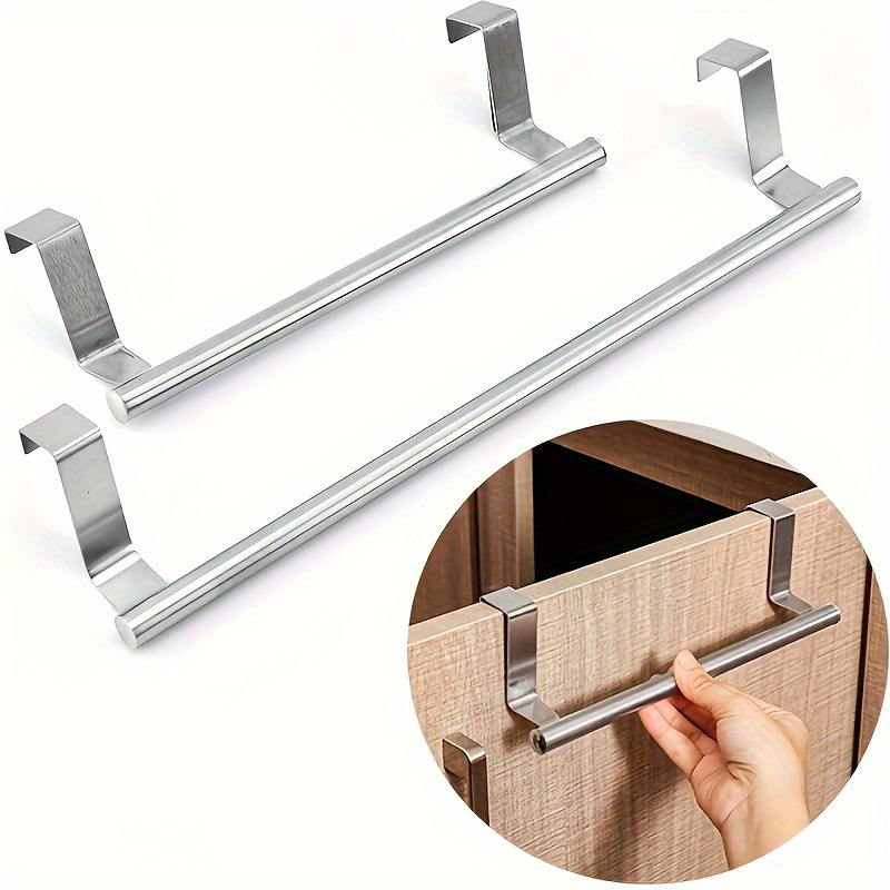 Stainless Steel Over Cabinet Door Towel Bar Rack, 1pc, No Drill Kitchen Bathroom Hanging Holder Organizer, Punch-free Towel Storage Accessory
Stainless Steel Over Cabinet Door Towel Bar Rack, 1pc, No Drill Kitchen Bathroom Hanging Holder Organizer, Punch-free Towel Storage Accessory