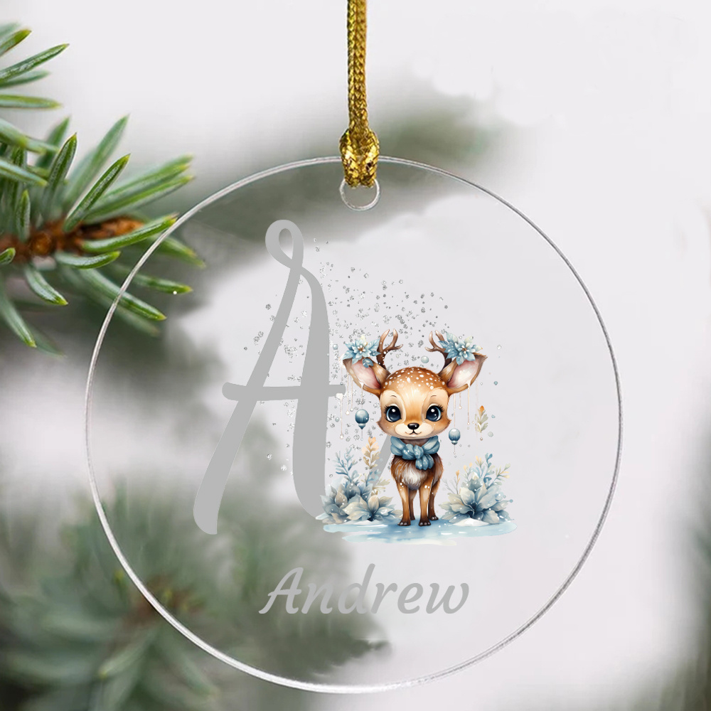 Custom Acrylic Christmas Ornament - Personalized Name With Cute Cartoon Fawns, Birthday & Holiday Gifts, No Batteries Required, Christmas Accessories
Custom Acrylic Christmas Ornament - Personalized Name With Cute Cartoon Fawns, Birthday & Holiday Gifts, No Batteries Required, Christmas Accessories