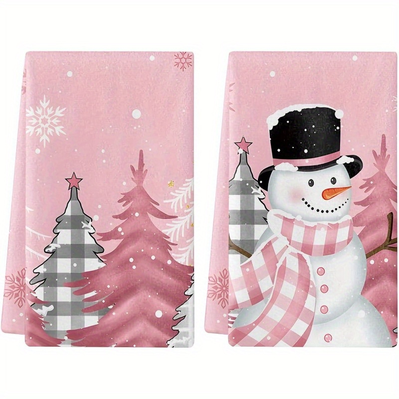2pcs 18x26inch Polyester Kitchen Towels, Pink Snowman & Christmas , Modern Cartoon Style, Soft Dish Towels For Home & Bathroom, Machine Washable, Square Farmhouse Tea Towels For Holiday Decor
2pcs 18x26inch Polyester Kitchen Towels, Pink Snowman & Christmas , Modern Cartoon Style, Soft Dish Towels For Home & Bathroom, Machine Washable, Square Farmhouse Tea Towels For Holiday Decor
