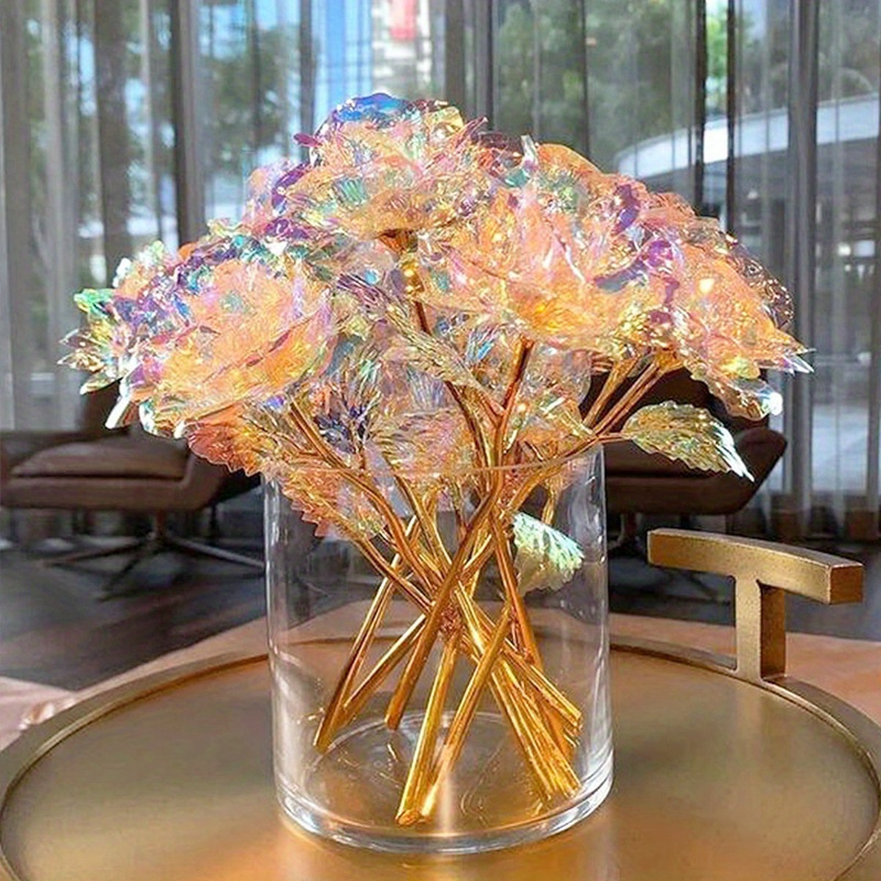 10pcs Crystal Rose Artificial Flowers, Plastic , For Valentine's Day, Wedding, Anniversary, Christmas Party Decor
10pcs Crystal Rose Artificial Flowers, Plastic , For Valentine's Day, Wedding, Anniversary, Christmas Party Decor