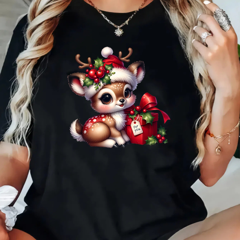 Christmas Model Large Size Casual Women's T-shirt Printed Short Sleeve Round Neck Slightly T-shirt, Best For Christmas
Christmas Model Large Size Casual Women's T-shirt Printed Short Sleeve Round Neck Slightly T-shirt, Best For Christmas