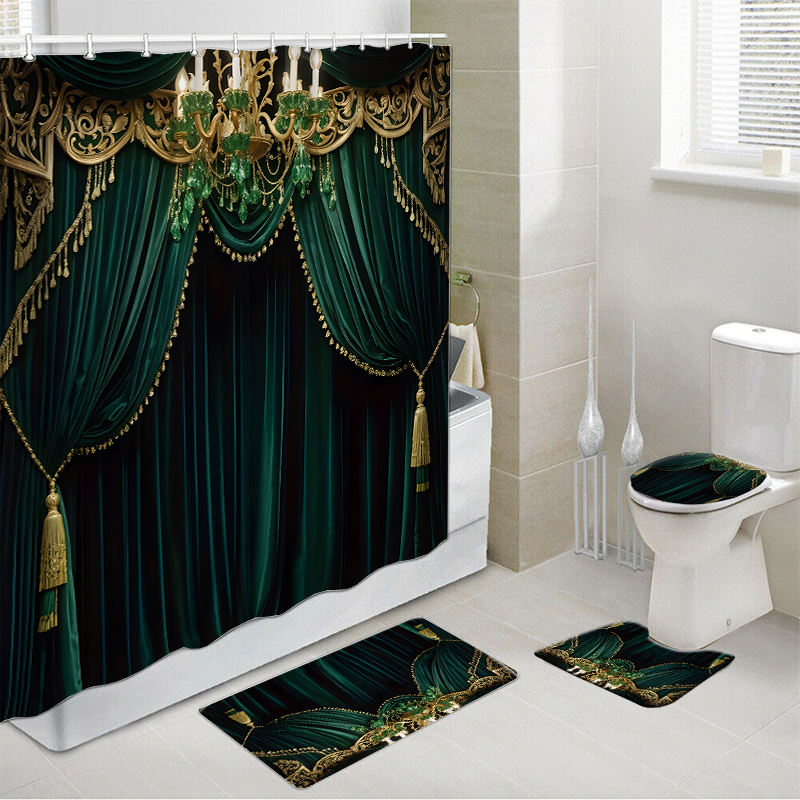 1pc/4pcs Shower Curtain Set With 12 Hooks, Bath Mats Toilet Covers Seat, Bathroom Non-slip Rug Carpet Polyester Fabric Washable Curtain For Bathroom Accessories Home Decor(open)
1pc/4pcs Shower Curtain Set With 12 Hooks, Bath Mats Toilet Covers Seat, Bathroom Non-slip Rug Carpet Polyester Fabric Washable Curtain For Bathroom Accessories Home Decor(open)
