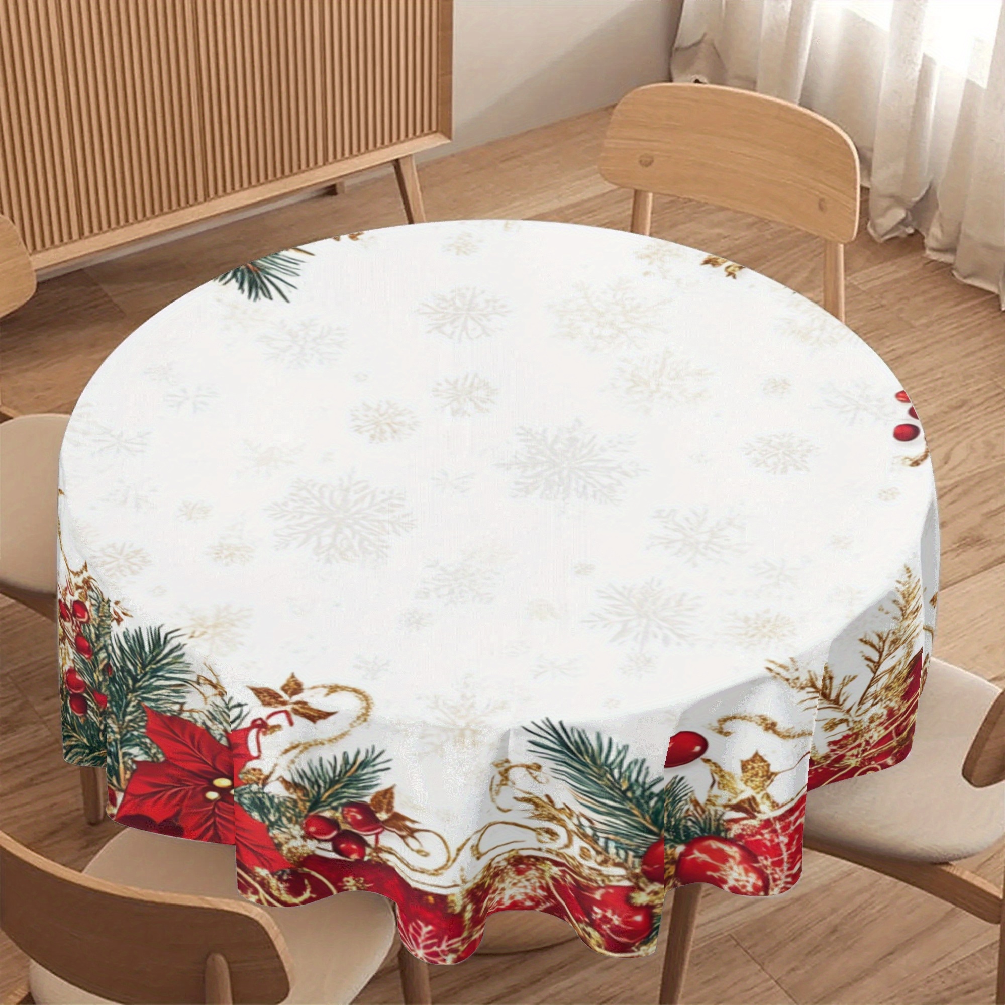 1pc, Cute Christmas Wreath Tablecloth, Winter Wreath Tablecloth, 60 Inch Round, Suitable For Kitchen, Dining, Decoration, And Gatherings
1pc, Cute Christmas Wreath Tablecloth, Winter Wreath Tablecloth, 60 Inch Round, Suitable For Kitchen, Dining, Decoration, And Gatherings