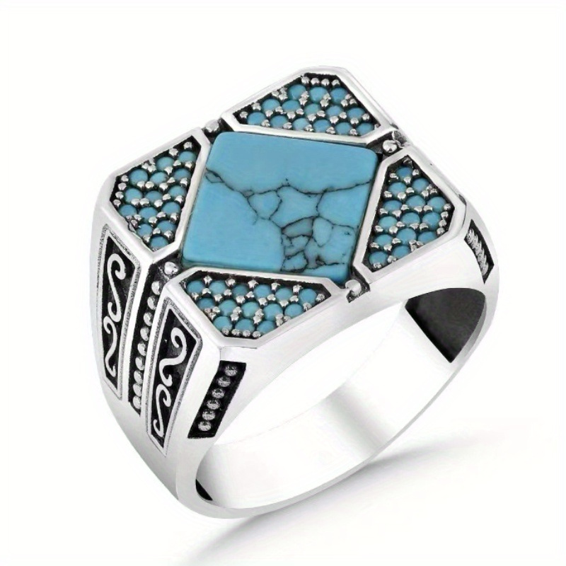 1pc New Retro Men's Ring Turquoise Ring For Men Ring, Daily Matching - Wedding Engagement
1pc New Retro Men's Ring Turquoise Ring For Men Ring, Daily Matching - Wedding Engagement