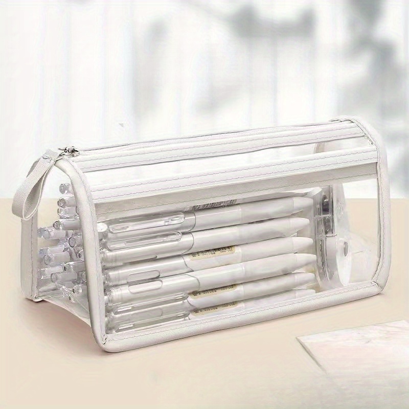 Large Capacity Transparent Pvc Pencil Case, Double-layer Design, Waterproof Makeup Bag, Korean Style Desk Organizer For Pens, Pencils, Markers, Office Supplies
Large Capacity Transparent Pvc Pencil Case, Double-layer Design, Waterproof Makeup Bag, Korean Style Desk Organizer For Pens, Pencils, Markers, Office Supplies