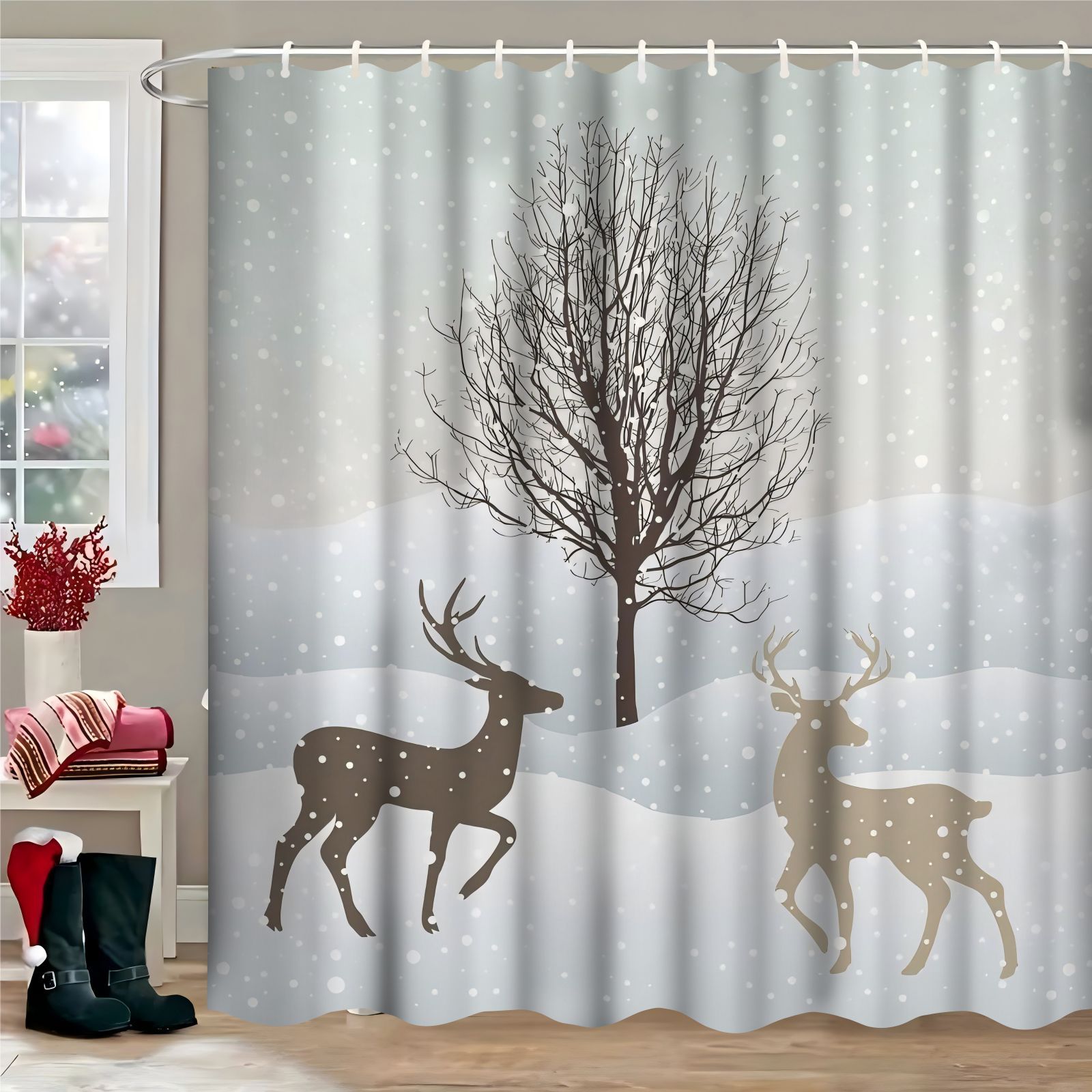 Christmas Shower Curtain - Polyester, , 71x71 - Bathroom Decor & , Christmas Decor 
Christmas Shower Curtain - Polyester, , 71x71 - Bathroom Decor & , Christmas Decor