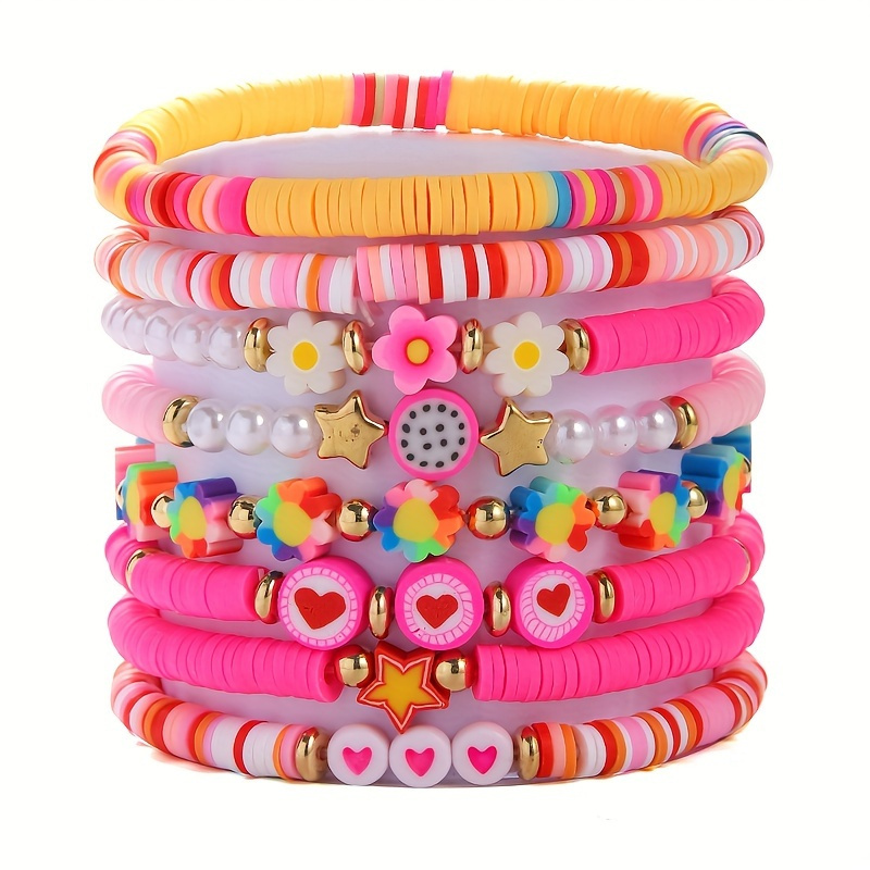 8pcs Ensemble de bracelets en rose avec breloques de fleurs et de cœur - Style cartoon , , ajustable, , pour le port , et les festivals
8pcs Ensemble de bracelets en rose avec breloques de fleurs et de cœur - Style cartoon , , ajustable, , pour le port , et les festivals