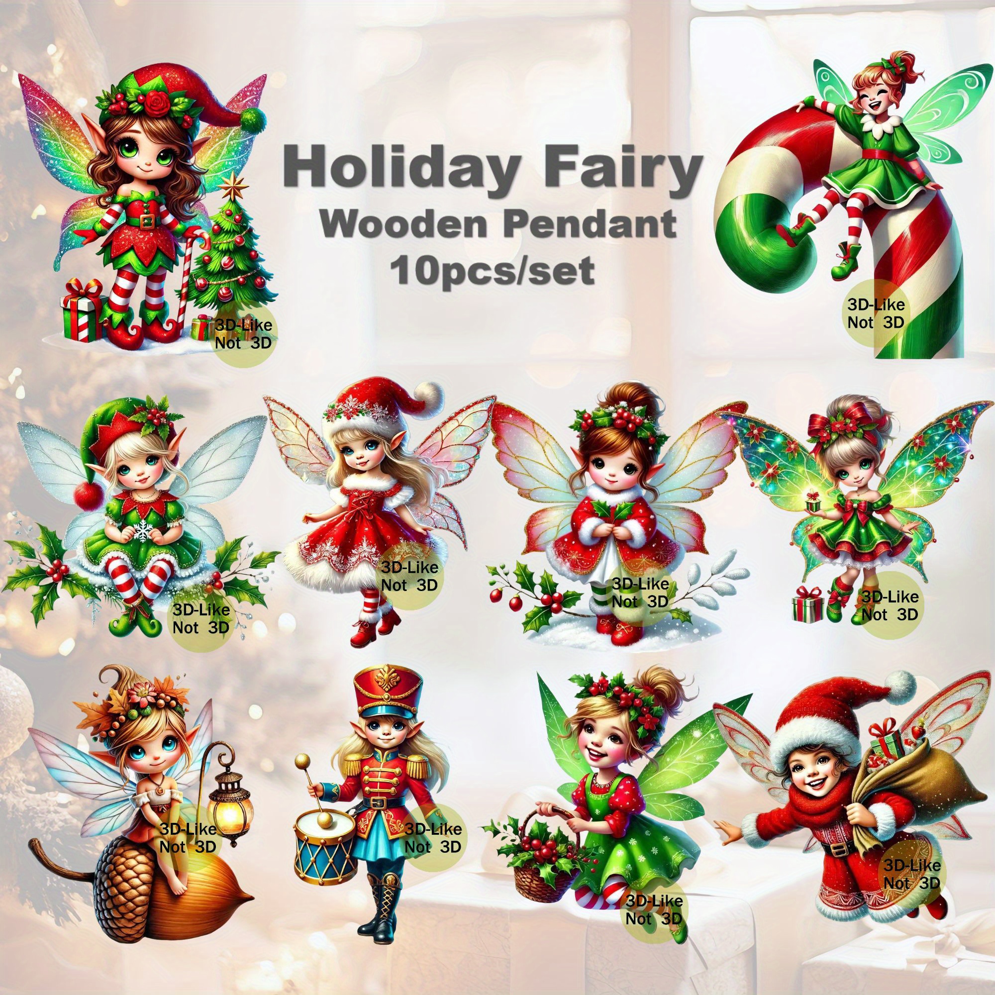 10pcs Holiday Fairy Acrylic Pendants - Christmas Tree & Home Decor, New Year & Thanksgiving , Party Decoration, Gift For
10pcs Holiday Fairy Acrylic Pendants - Christmas Tree & Home Decor, New Year & Thanksgiving , Party Decoration, Gift For