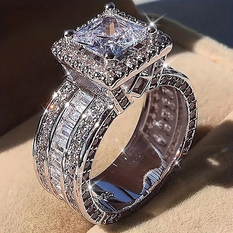 925 Sterling Silver Women Engagement Rings Classic 4 Square Zirconia Rings For Women Wedding Rings Jewelry
925 Sterling Silver Women Engagement Rings Classic 4 Square Zirconia Rings For Women Wedding Rings Jewelry
