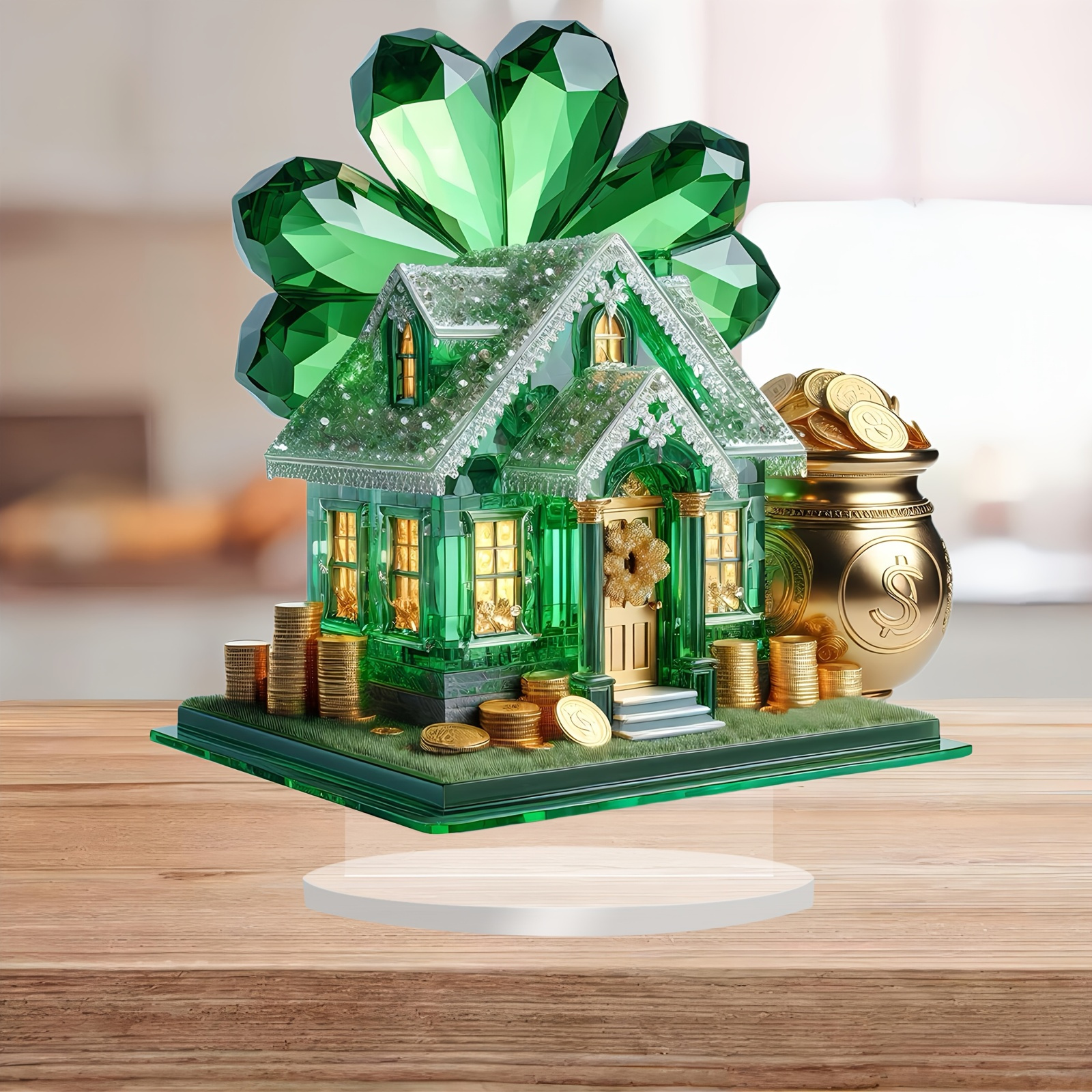2d Flat, Elegant 2d 's Day Acrylic Decor: Clover & House Design - Multifunctional Home & Desk Ornament With Golden & Golden, Ideal Gift, Home Decor
2d Flat, Elegant 2d 's Day Acrylic Decor: Clover & House Design - Multifunctional Home & Desk Ornament With Golden & Golden, Ideal Gift, Home Decor