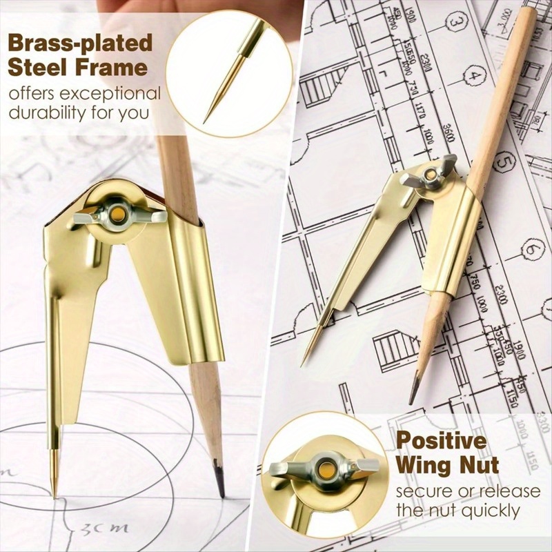 1pc , Outil de à , à pour Menuiserie, Outil de Circulaire Précis pour Dessin, Dessin Architectural | Professionnel | Acier Plaqué Laiton
1pc , Outil de à , à pour Menuiserie, Outil de Circulaire Précis pour Dessin, Dessin Architectural | Professionnel | Acier Plaqué Laiton