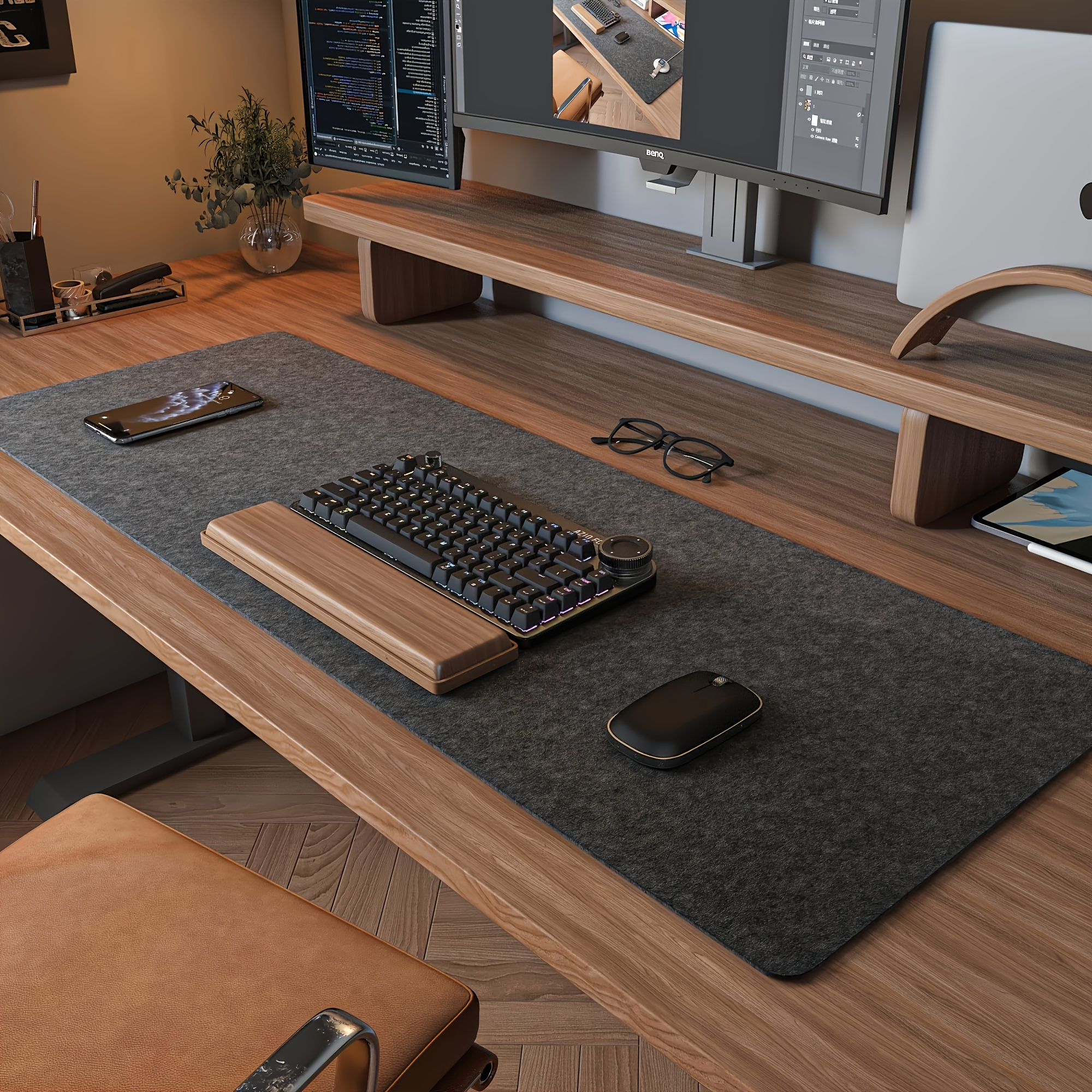 Extra-large Non-slip Mouse Pad - Warm, Polyester Desk Mat For Writing, Gaming & Office Use | Ideal For Students & | With Wooden Keyboard & Modern Monitor Setup, Mouse Pads For Desk
Extra-large Non-slip Mouse Pad - Warm, Polyester Desk Mat For Writing, Gaming & Office Use | Ideal For Students & | With Wooden Keyboard & Modern Monitor Setup, Mouse Pads For Desk