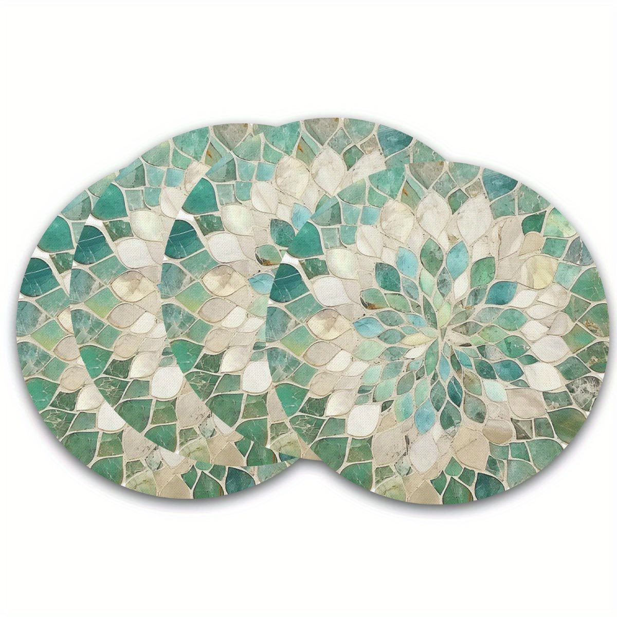 4pcs 15 Inch Round Placemats, Linen Table Mats With Green Gradient Leaf Pattern, Home Dining Table Holiday Party Decoration, Hand Washable Insulated Mats, For Spring
4pcs 15 Inch Round Placemats, Linen Table Mats With Green Gradient Leaf Pattern, Home Dining Table Holiday Party Decoration, Hand Washable Insulated Mats, For Spring