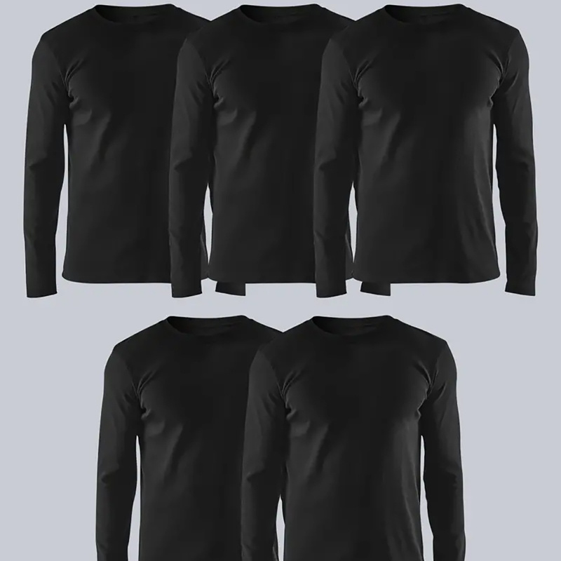 Men's 5pcs Long Sleeve T-shirts - Casual, Stretchy Polyester , Crew Neck, Solid Color, Casual Attire
Men's 5pcs Long Sleeve T-shirts - Casual, Stretchy Polyester , Crew Neck, Solid Color, Casual Attire