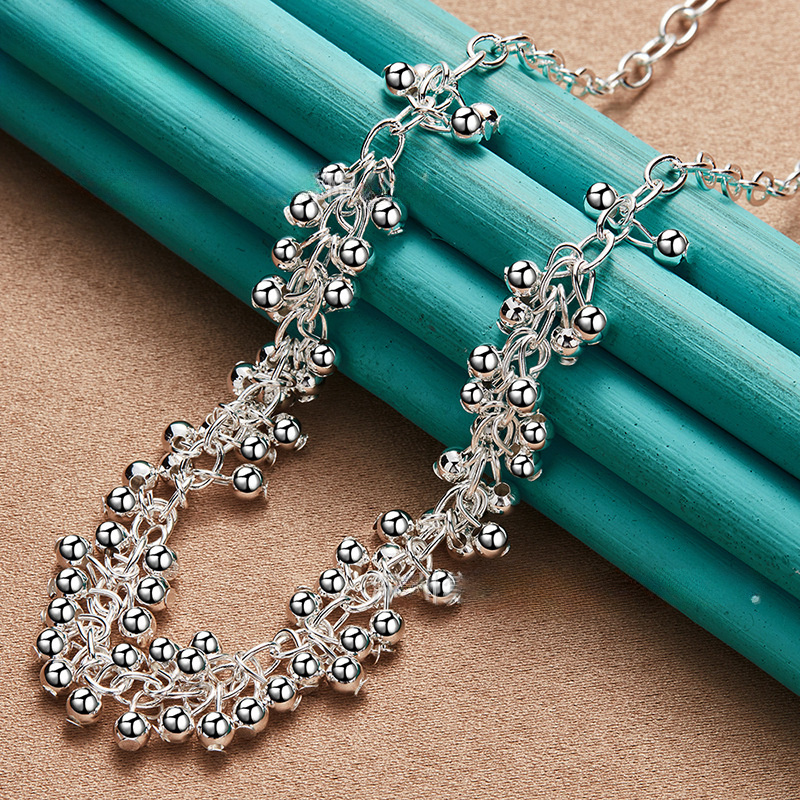 Elegant S925 Silver Plated Bead Necklace - Fashionable Silver Copper Pendant, Suitable For Casual Wear And As Valentine's Day, Christmas And Birthday, , Gift
Elegant S925 Silver Plated Bead Necklace - Fashionable Silver Copper Pendant, Suitable For Casual Wear And As Valentine's Day, Christmas And Birthday, , Gift