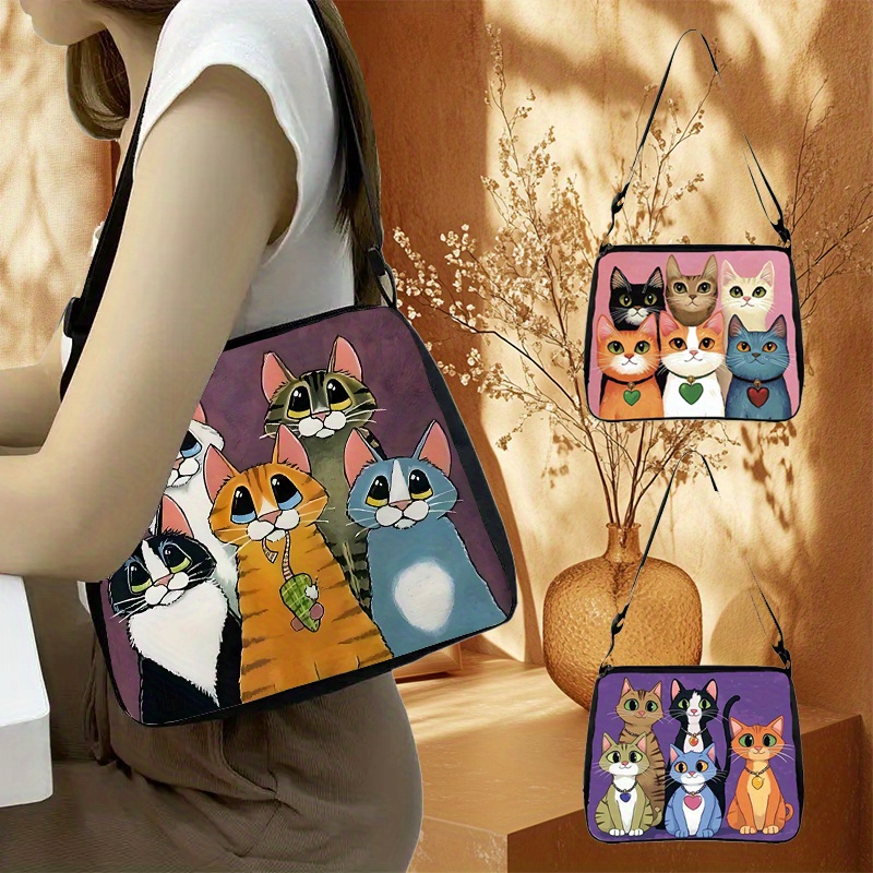 Print Cat Tote Bag, Large Capacity Shoulder Bag, Women's Casual Handbag For Work School Shopping
Print Cat Tote Bag, Large Capacity Shoulder Bag, Women's Casual Handbag For Work School Shopping