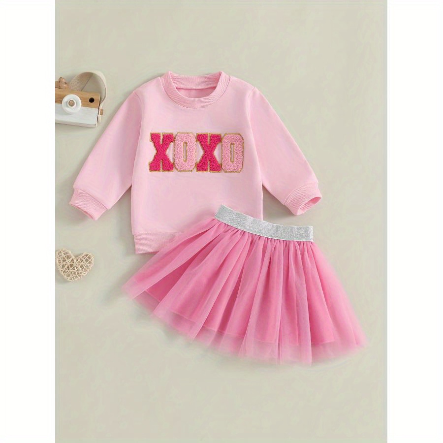 Toddler Girls 2pcs Spring Outfits Long Sleeve Letter Embroidery Sweatshirt + Tulle Skirt Set Baby Clothes
Toddler Girls 2pcs Spring Outfits Long Sleeve Letter Embroidery Sweatshirt + Tulle Skirt Set Baby Clothes