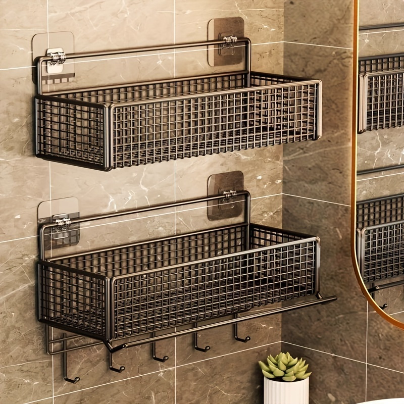 1pc Wall-mounted Metal Storage Basket, Rustic Bathroom Shelf Organizer, No-drill Toilet Holder, Formaldehyde-free, Electricity-free, Battery-free With 2 Adhesive Pads For Bathroom
1pc Wall-mounted Metal Storage Basket, Rustic Bathroom Shelf Organizer, No-drill Toilet Holder, Formaldehyde-free, Electricity-free, Battery-free With 2 Adhesive Pads For Bathroom