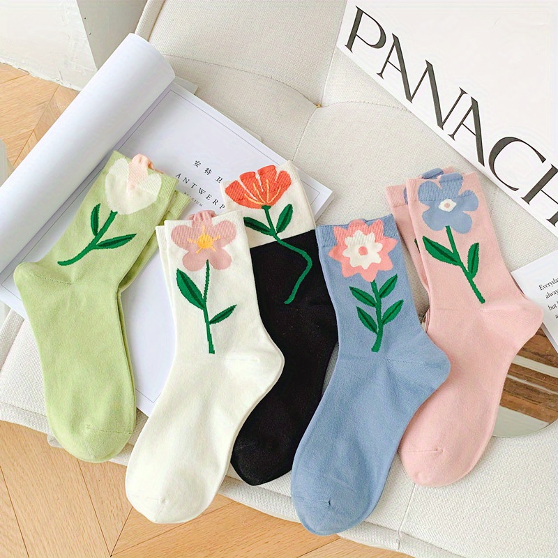 5pcs Chaussettes pour Femmes avec Tulipes 3D - Style Preppy avec Bordure en Dentelle, Mélange de Polyester , Couleurs Pastel, Lavable à , Chaussettes Mignonnes
5pcs Chaussettes pour Femmes avec Tulipes 3D - Style Preppy avec Bordure en Dentelle, Mélange de Polyester , Couleurs Pastel, Lavable à , Chaussettes Mignonnes