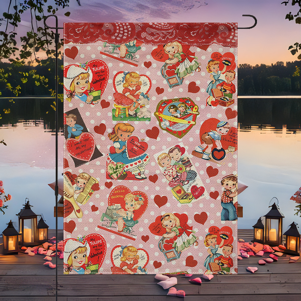 1pc Retro Valentine's Day Polyester Double-sided Garden Flag, 12x18in, Home & Party Outdoor Decor, No Flagpole Included
1pc Retro Valentine's Day Polyester Double-sided Garden Flag, 12x18in, Home & Party Outdoor Decor, No Flagpole Included