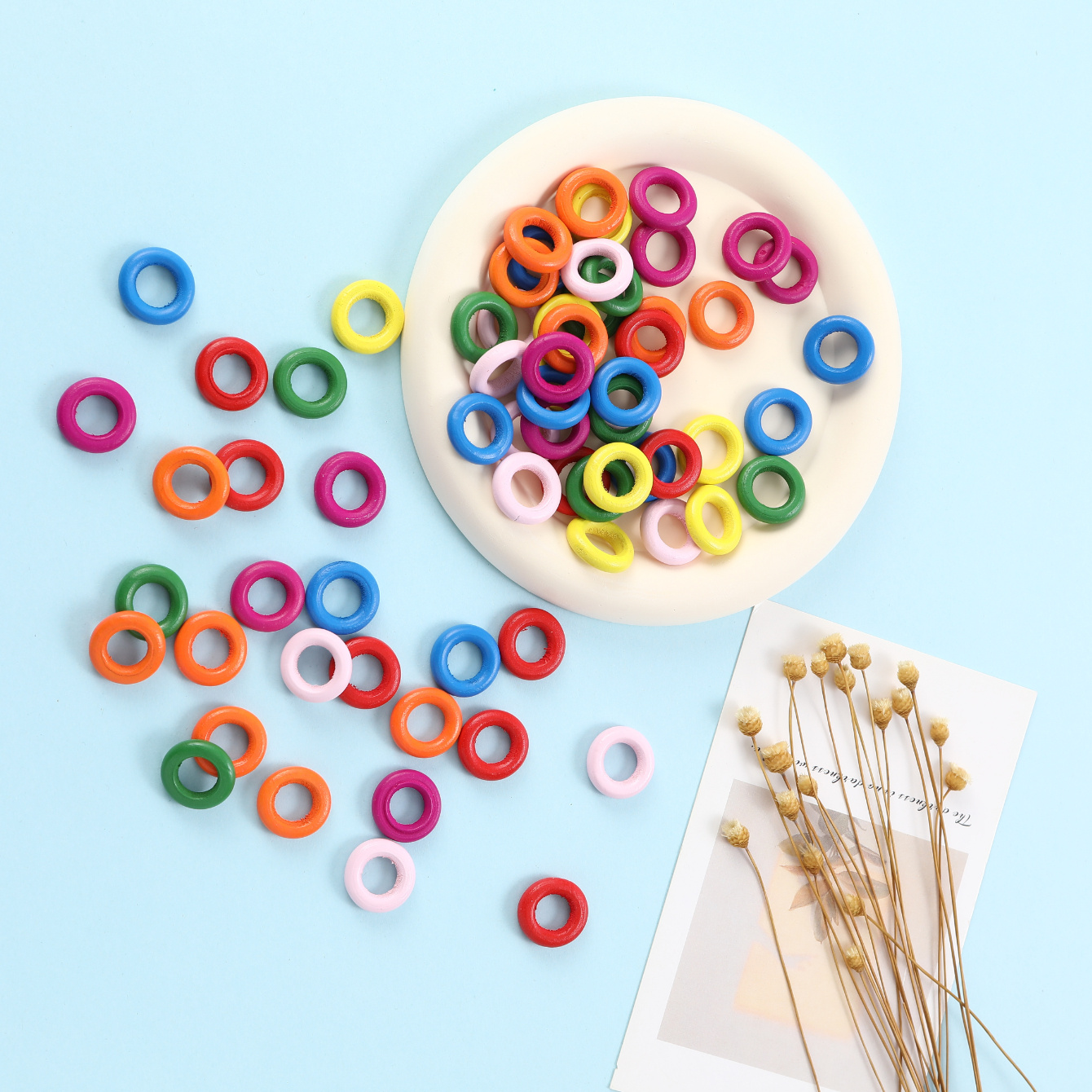 50pcs Assorted Colors Donut Wooden Beads, Jewelry Making Rings, Diy Craft Supplies, Colors Wood Beads For Bracelets And Necklaces
50pcs Assorted Colors Donut Wooden Beads, Jewelry Making Rings, Diy Craft Supplies, Colors Wood Beads For Bracelets And Necklaces