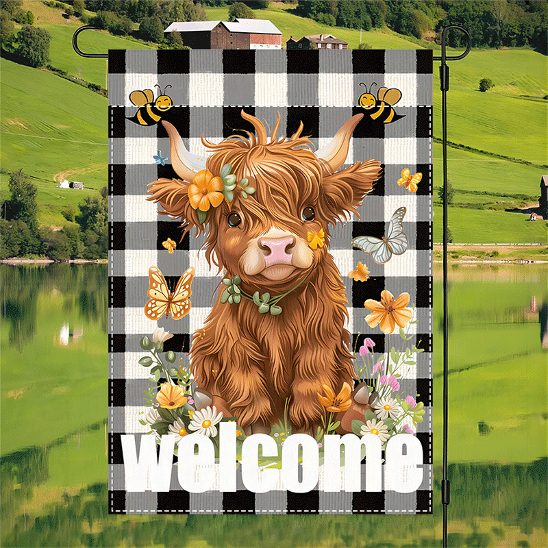1pc Highland Cow Flag, 12x18inch Double-sided Polyester Burlap, Spring Decorative Outdoor Sign, Waterproof And Machine Washable
1pc Highland Cow Flag, 12x18inch Double-sided Polyester Burlap, Spring Decorative Outdoor Sign, Waterproof And Machine Washable