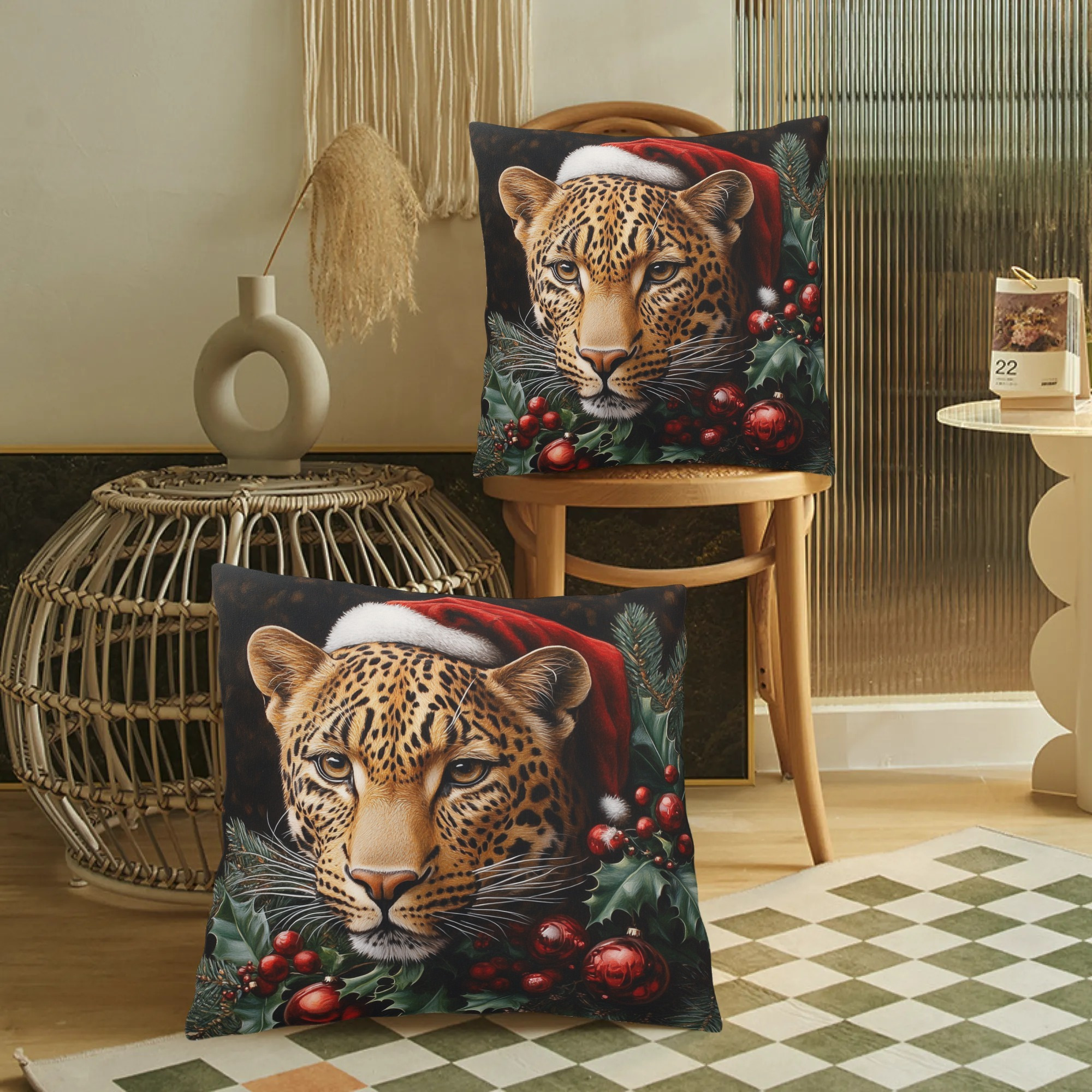 2pcs Set Leopard Print Christmas Pillow Covers - Soft Plush, Zip Closure, Machine Washable - Living Room & Bedroom Decor, 18x18 Inches (pillow Not Included), Christmas Decor
2pcs Set Leopard Print Christmas Pillow Covers - Soft Plush, Zip Closure, Machine Washable - Living Room & Bedroom Decor, 18x18 Inches (pillow Not Included), Christmas Decor