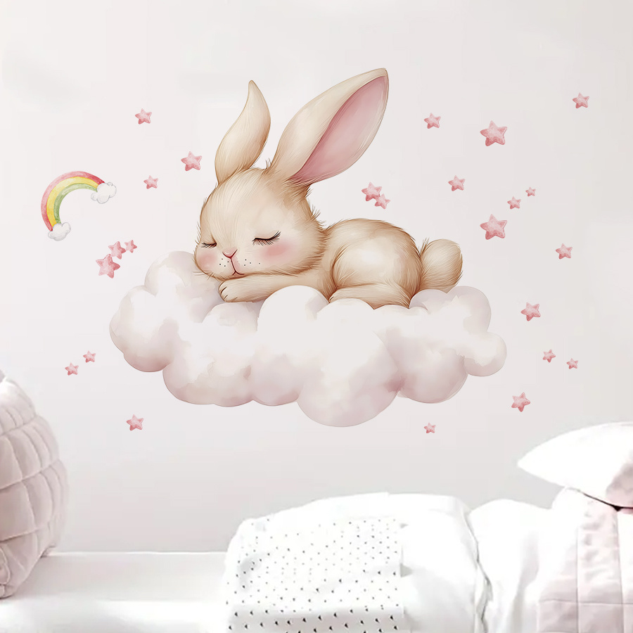 1pc Contemporary Watercolor Sleeping Rabbit Wall Decal, Removable Pvc Animal Print Sticker For Bedroom & Living Room, Self-adhesive Glass Surface, Home Decor
1pc Contemporary Watercolor Sleeping Rabbit Wall Decal, Removable Pvc Animal Print Sticker For Bedroom & Living Room, Self-adhesive Glass Surface, Home Decor