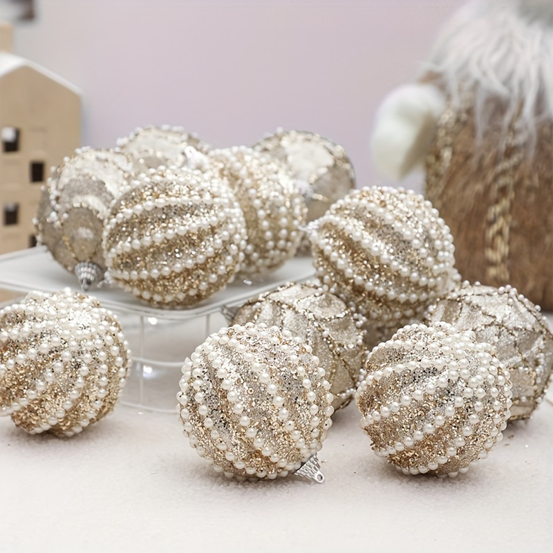 6pcs/12pcs Handmade Beaded With Foam Christmas Decorations Suit, 3.15-inch Large- Tree Decorations, Christmas , Style, Round Shape
6pcs/12pcs Handmade Beaded With Foam Christmas Decorations Suit, 3.15-inch Large- Tree Decorations, Christmas , Style, Round Shape