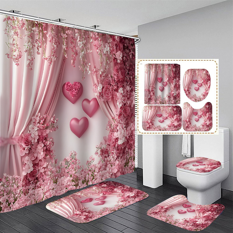 1/4pcs 's Day Curtain Set, Includes Waterproof Shower Curtain, Non-slip Mat, Toilet Lid, Bathroom Mat, And 12 Plastic Hooks, Bathroom Accessories, Home Decor.
1/4pcs 's Day Curtain Set, Includes Waterproof Shower Curtain, Non-slip Mat, Toilet Lid, Bathroom Mat, And 12 Plastic Hooks, Bathroom Accessories, Home Decor.