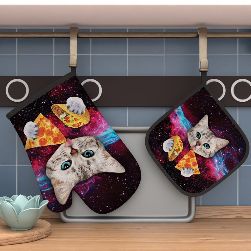 2pcs Whimsycat Heat-resistant Polyester Oven Mitts And Pot Holders Set, 10.6*6.7 Inch, With , Machine Washable, Woven, For Cooking, Baking, Kitchen Decor, Housewarming Gift
2pcs Whimsycat Heat-resistant Polyester Oven Mitts And Pot Holders Set, 10.6*6.7 Inch, With , Machine Washable, Woven, For Cooking, Baking, Kitchen Decor, Housewarming Gift