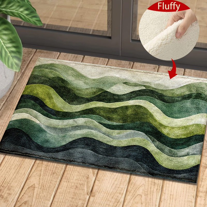 Wave Pattern Non-slip Bath Mat, Machine Washable Polyester Fiber Bathroom Rug, Fluffy Green And
Wave Pattern Non-slip Bath Mat, Machine Washable Polyester Fiber Bathroom Rug, Fluffy Green And