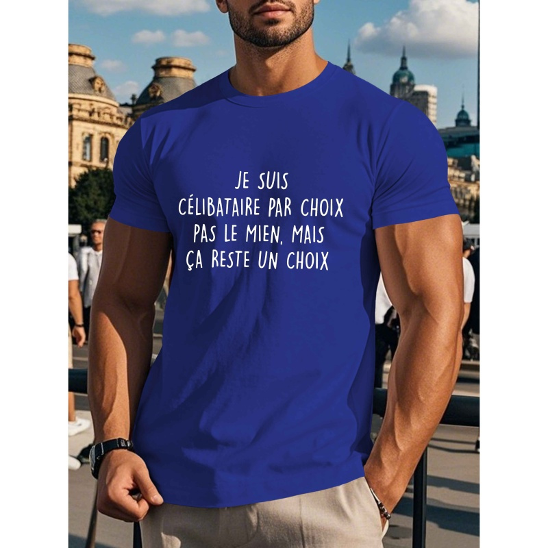 Men's Casual With Fun French Quote - Short Sleeve, Polyester, Geometric Pattern, Round Neck, Machine Washable - Lightweight Summer Top
Men's Casual With Fun French Quote - Short Sleeve, Polyester, Geometric Pattern, Round Neck, Machine Washable - Lightweight Summer Top