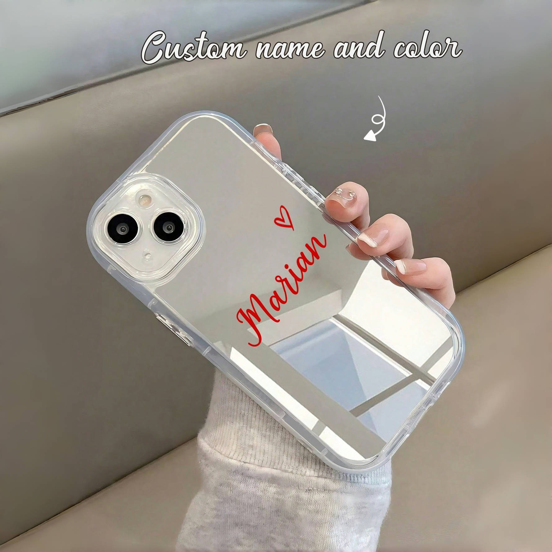 Customizable Stylish -shaped Design With , Mirror Phone Case For Protection, Compatible With Iphone 11 Pro/13 Pro/15 , Iphone Xr, 12, 13, 15, And 16 .
Customizable Stylish -shaped Design With , Mirror Phone Case For Protection, Compatible With Iphone 11 Pro/13 Pro/15 , Iphone Xr, 12, 13, 15, And 16 .