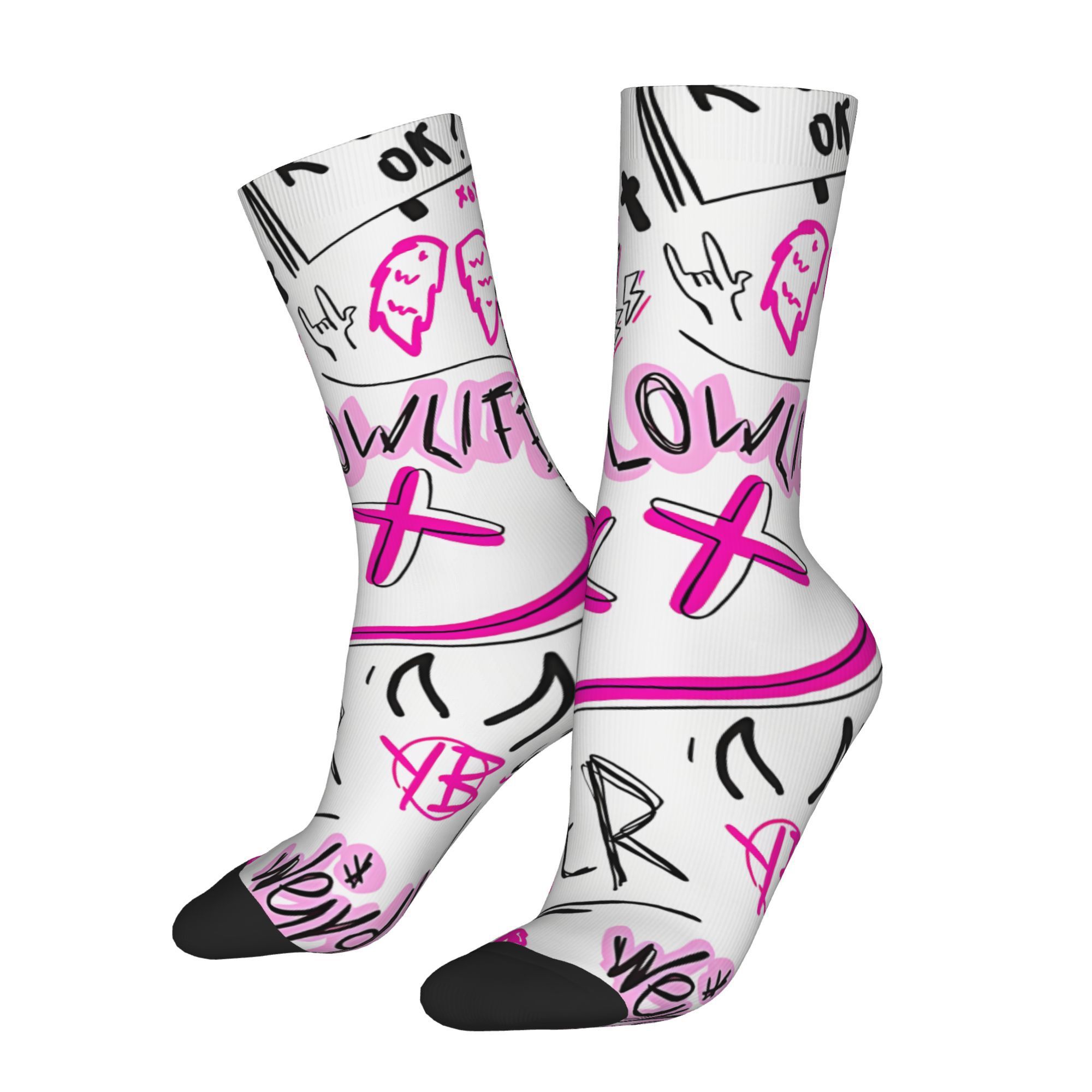 1 Pair Hip Hop Style Men's Crew Socks, Seamless Knit Polyester 95% Elastane 5%, Hand Washable, With Random , Cute Socks
1 Pair Hip Hop Style Men's Crew Socks, Seamless Knit Polyester 95% Elastane 5%, Hand Washable, With Random , Cute Socks