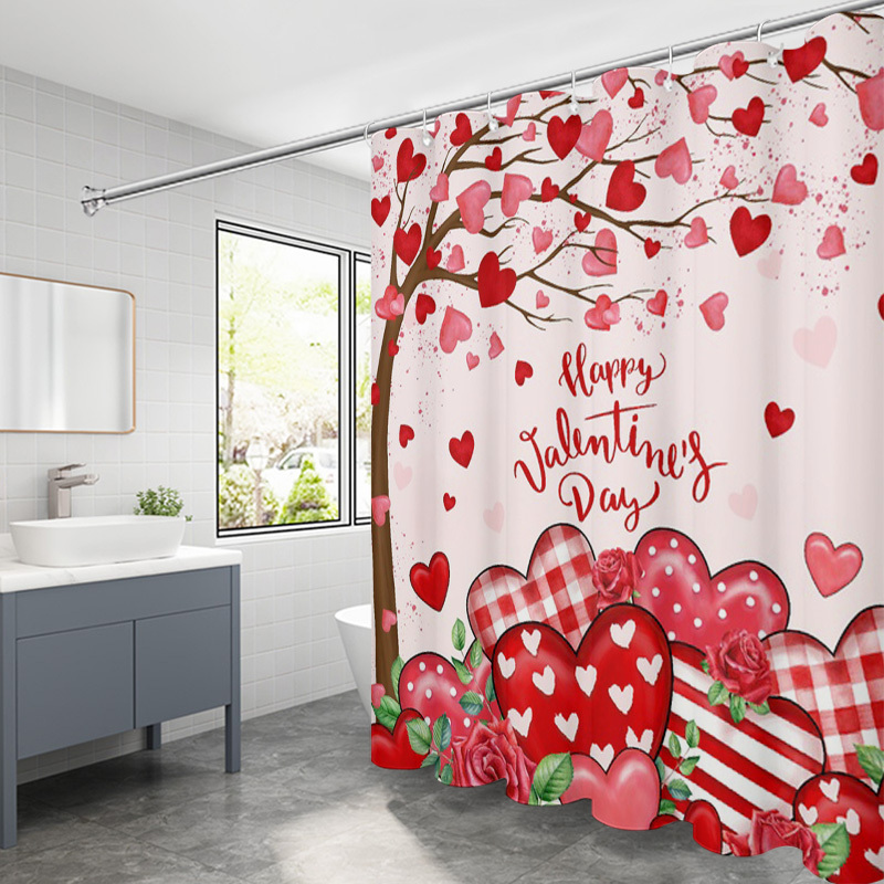 1pc Valentine's Day Shower Curtain, Water-resistant Polyester Fabric With Design, Bathroom Decor With Hooks, Machine Washable, Woven Floral Pattern, 72x72inch
1pc Valentine's Day Shower Curtain, Water-resistant Polyester Fabric With Design, Bathroom Decor With Hooks, Machine Washable, Woven Floral Pattern, 72x72inch