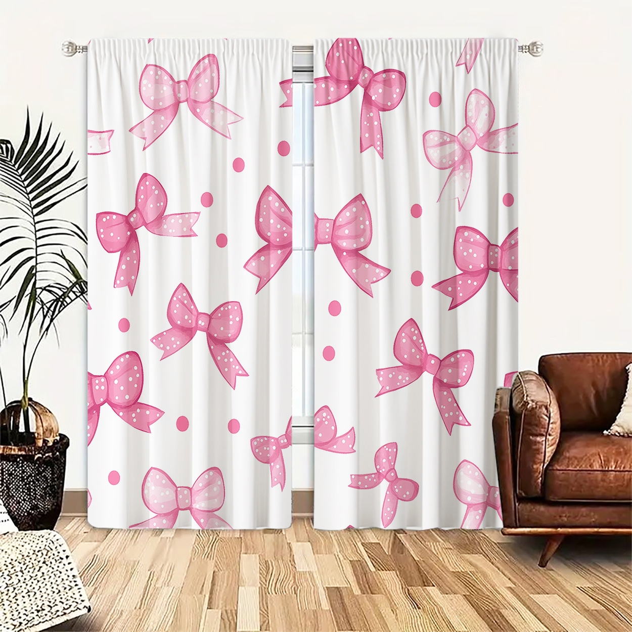2pcs, Polyester Material, Hd Background Pink Bow Pattern Print, Light Filtering Curtain, Suitable For Bedroom, Living Room, Office And Home Decoration, Pole , Suitable For Pole
2pcs, Polyester Material, Hd Background Pink Bow Pattern Print, Light Filtering Curtain, Suitable For Bedroom, Living Room, Office And Home Decoration, Pole , Suitable For Pole