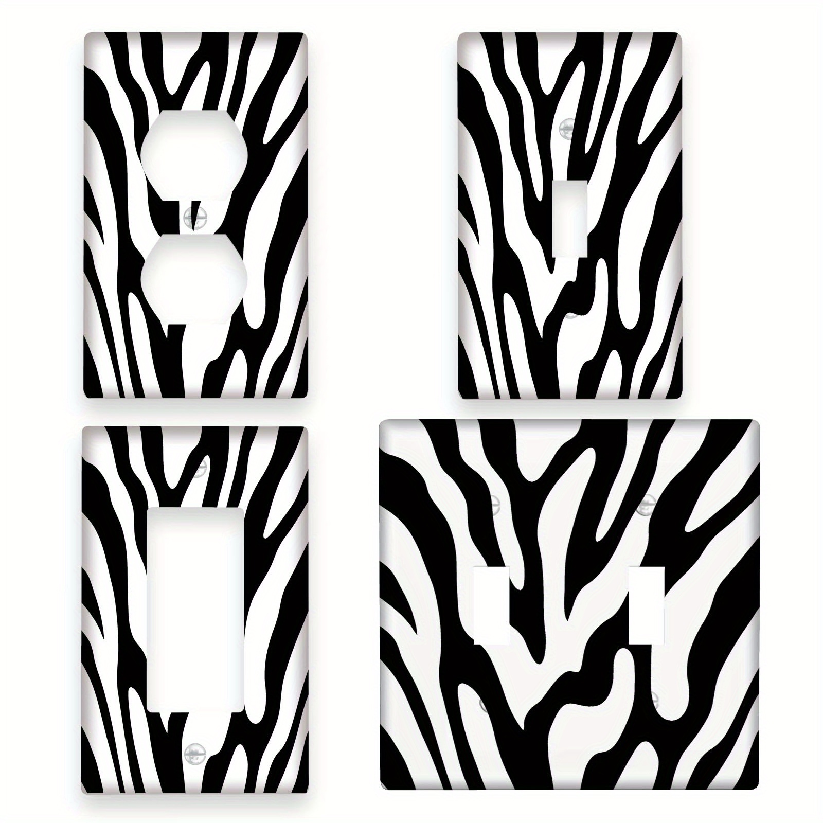 1pc Zebra Print Wall Switch Plate Cover, Unbreakable Polycarbonate, 1-gang/2-gang, Decorative Light Switch & Outlet Cover, No Electricity Needed, Easy To Clean, For Decor
1pc Zebra Print Wall Switch Plate Cover, Unbreakable Polycarbonate, 1-gang/2-gang, Decorative Light Switch & Outlet Cover, No Electricity Needed, Easy To Clean, For Decor