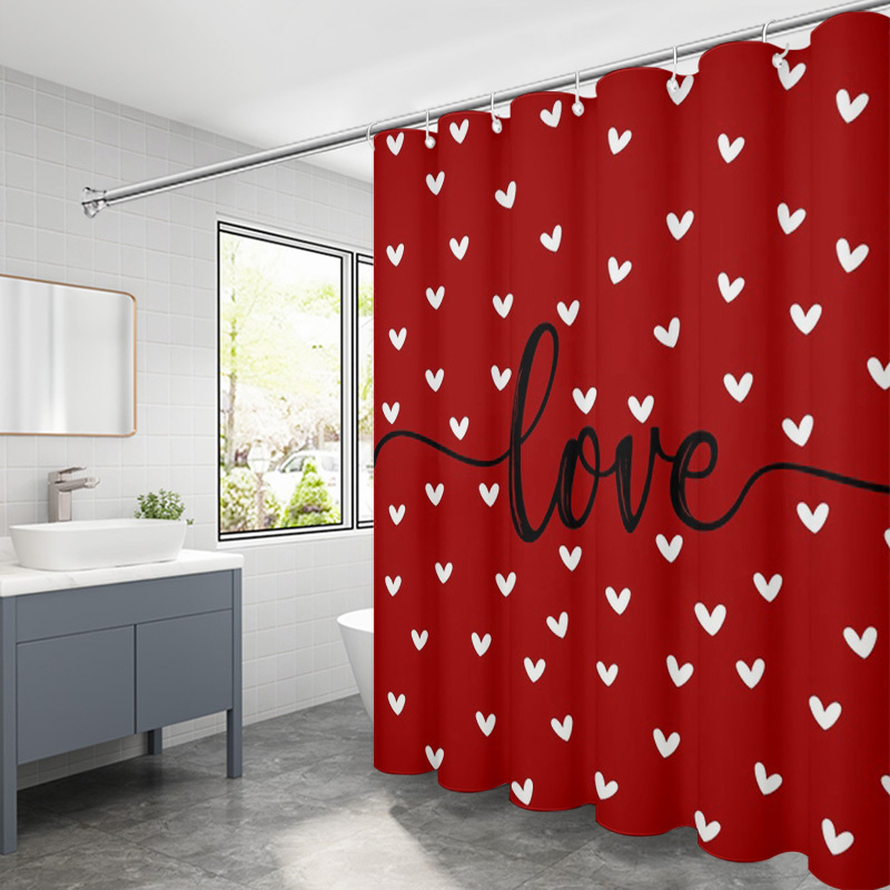 1pc Valentine's Day Shower Curtain, Red Heart , Water-resistant Polyester, Machine Washable, Includes Hooks, Woven Floral Pattern, 72x72in For Bathroom Decor
1pc Valentine's Day Shower Curtain, Red Heart , Water-resistant Polyester, Machine Washable, Includes Hooks, Woven Floral Pattern, 72x72in For Bathroom Decor