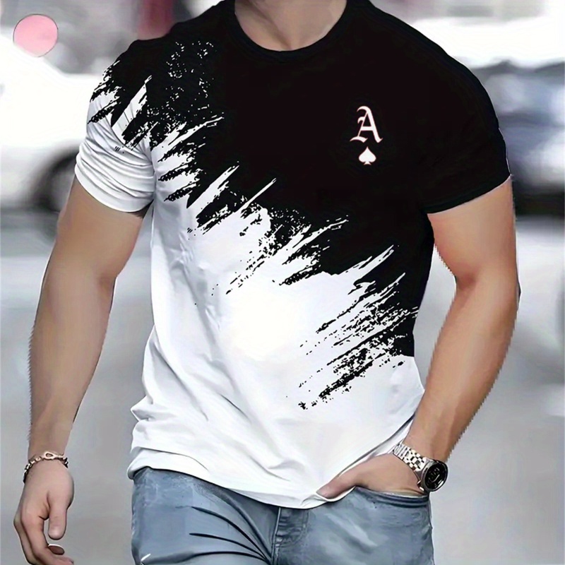 Men's Summer 3d Printed T-shirt - Casual Loose Fit, Crew Neck, Vintage-inspired, Polyester , Machine Washable, Gradient Light Gray To White
Men's Summer 3d Printed T-shirt - Casual Loose Fit, Crew Neck, Vintage-inspired, Polyester , Machine Washable, Gradient Light Gray To White