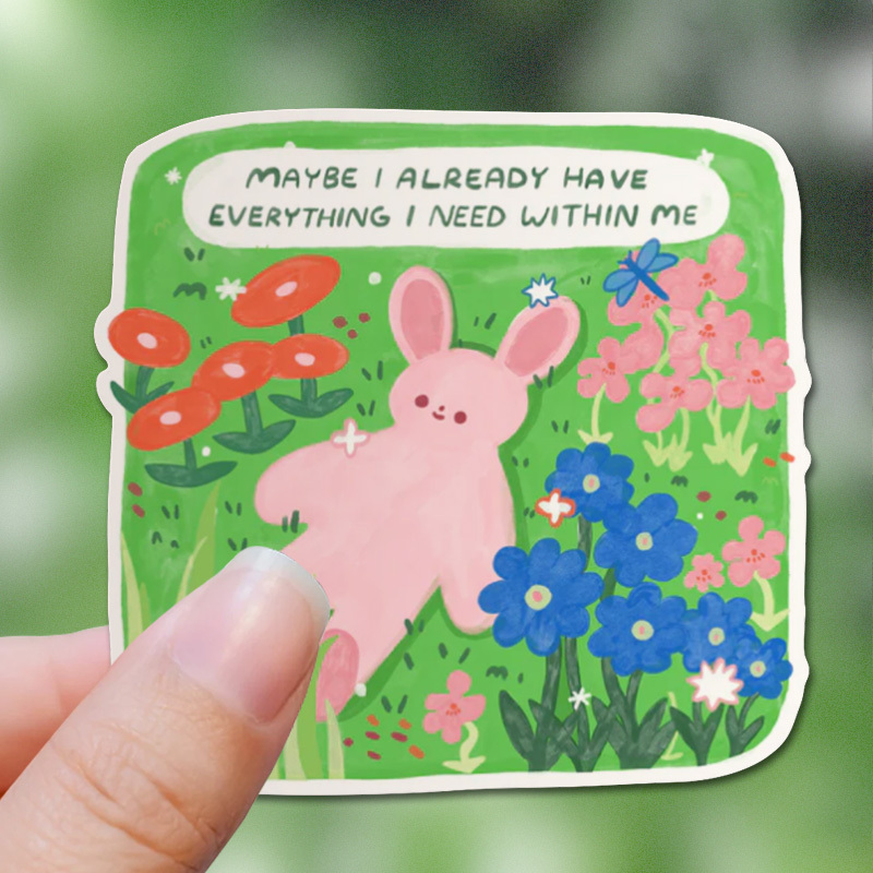 1pc Inspirational Bunny Vinyl Sticker - Reusable, Self-adhesive, Semi-matte, Irregular Shape - For Wood, Plastic, Glass, Metal, Ceramic
1pc Inspirational Bunny Vinyl Sticker - Reusable, Self-adhesive, Semi-matte, Irregular Shape - For Wood, Plastic, Glass, Metal, Ceramic