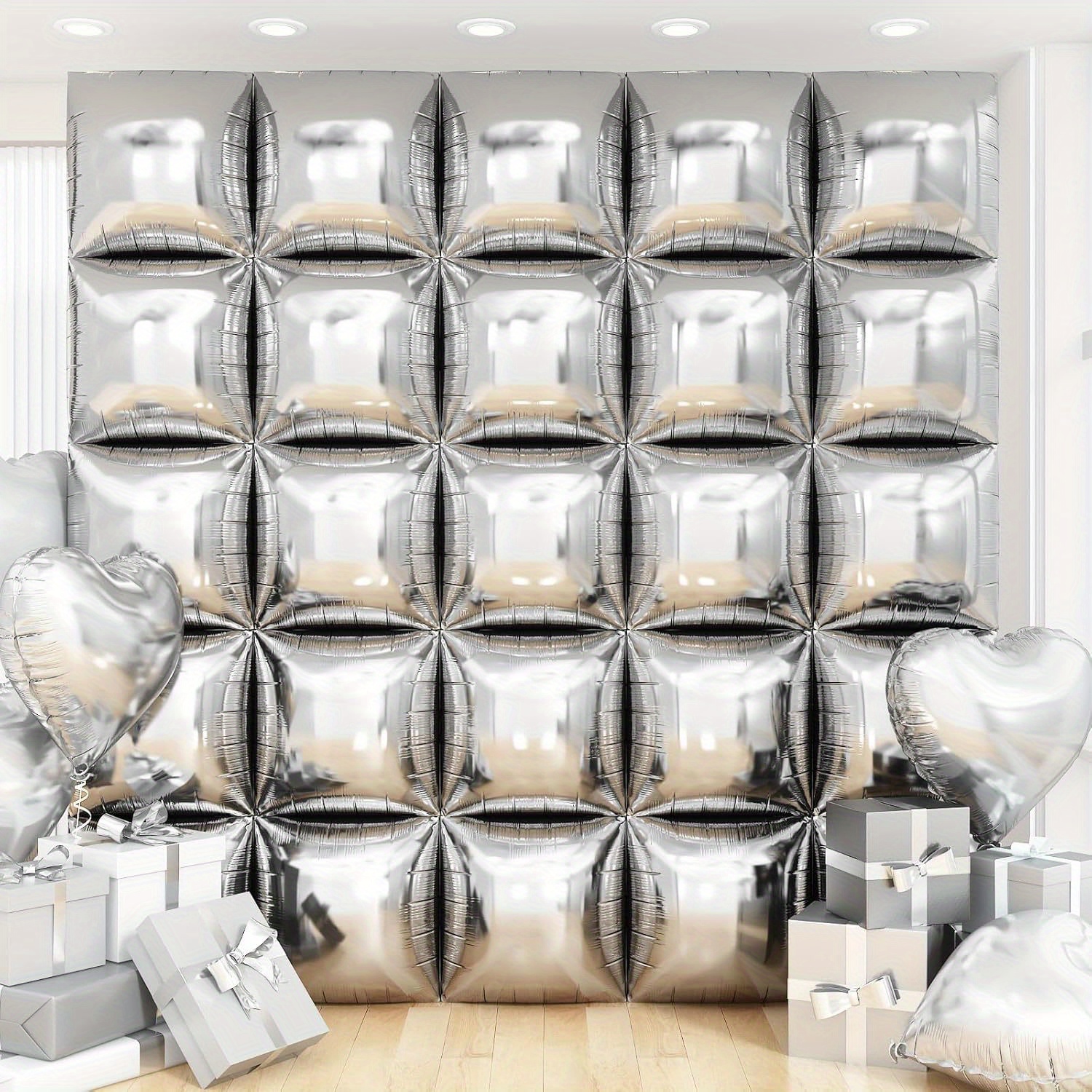 50pcs Square Foil Balloon, Silvery Balloon Backdrop Helium Mylar Balloon Tunnel Arch Garland Kit For Birthday Bridal Anniversary Baby Shower Party Decorations
50pcs Square Foil Balloon, Silvery Balloon Backdrop Helium Mylar Balloon Tunnel Arch Garland Kit For Birthday Bridal Anniversary Baby Shower Party Decorations