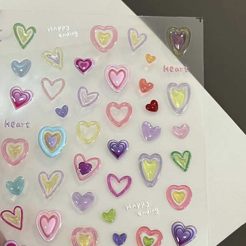 1 Sheet Anime Heart Nail Art Stickers, 3d Embossed Heart Decals, Shimmery Glitter , Self-adhesive Plastic Nail Embellishments, Single Use
1 Sheet Anime Heart Nail Art Stickers, 3d Embossed Heart Decals, Shimmery Glitter , Self-adhesive Plastic Nail Embellishments, Single Use