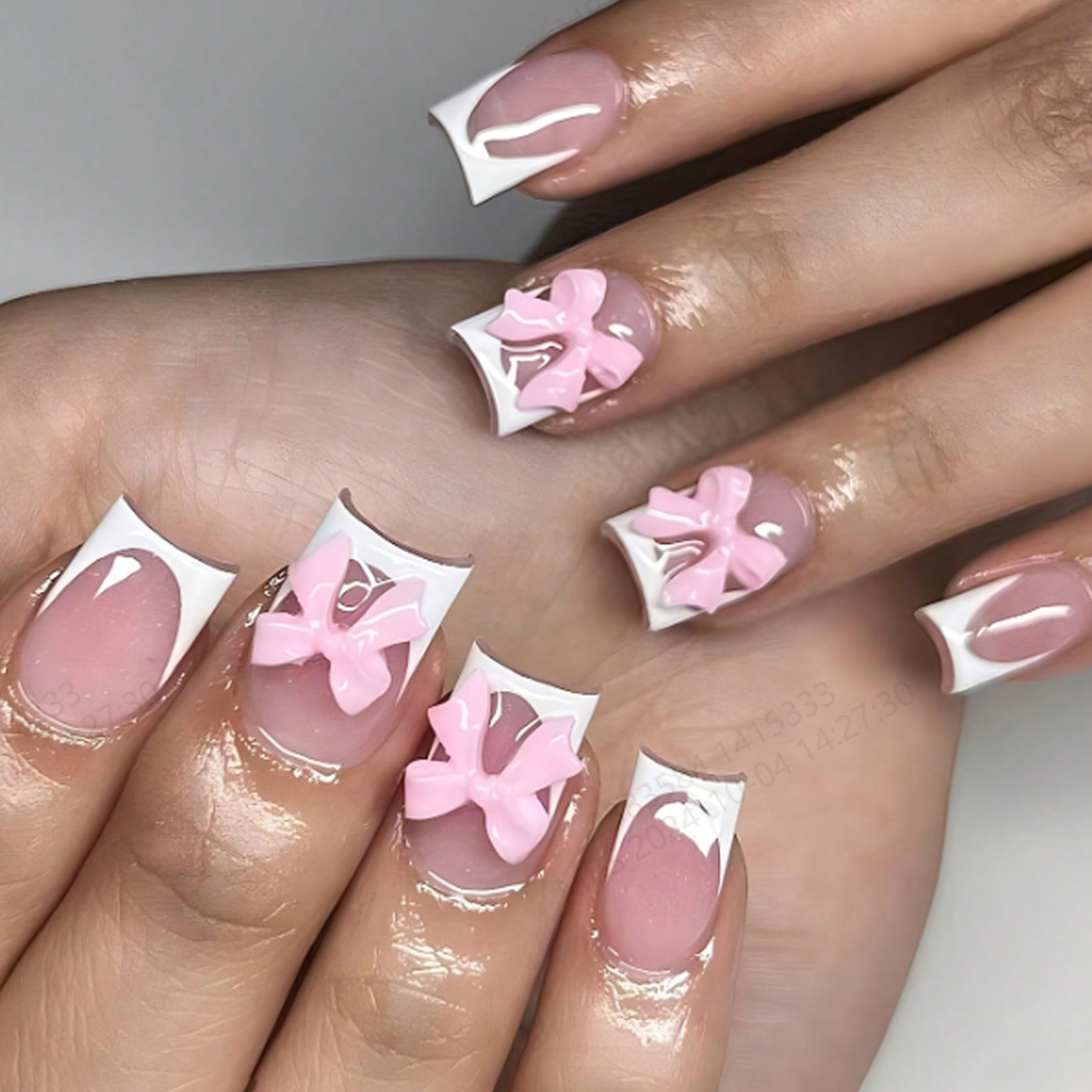 24pcs Instantly Your Look With Medium White French Square Fake Nails 3d Stereodimensional Bow Decoration 1 Nail File Nail Glue Sticker Kit Nails Stylish Women And Girls For Party Celebrations
24pcs Instantly Your Look With Medium White French Square Fake Nails 3d Stereodimensional Bow Decoration 1 Nail File Nail Glue Sticker Kit Nails Stylish Women And Girls For Party Celebrations
