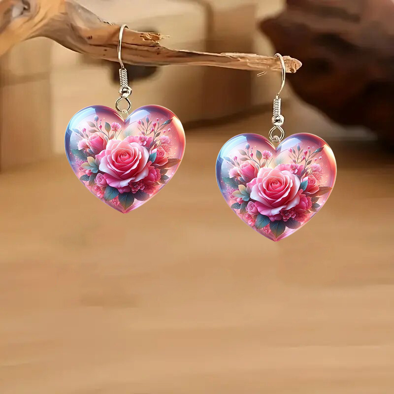 Pair Of 2d Acrylic Earrings, Valentine's Day Gift, Elegant Party Accessory, Suitable For Christmas/valentine's Day/ Day, Fashion Dangle Earrings For Women
Pair Of 2d Acrylic Earrings, Valentine's Day Gift, Elegant Party Accessory, Suitable For Christmas/valentine's Day/ Day, Fashion Dangle Earrings For Women